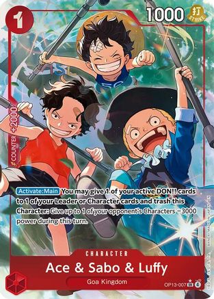 Ace & Sabo & Luffy (Alternate Art) (OP13-007) - Super Rare