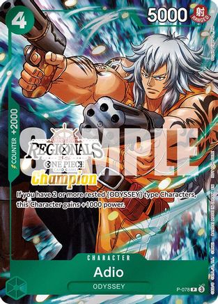 Adio (Offline Regional Champion Card Set 2025 Vol.1) (P-078) - Promo