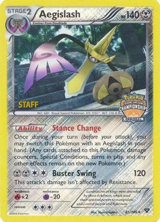 Aegislash - 85/146 (Regional Championships) [Staff]/146  - Reverse Holofoil - Promo