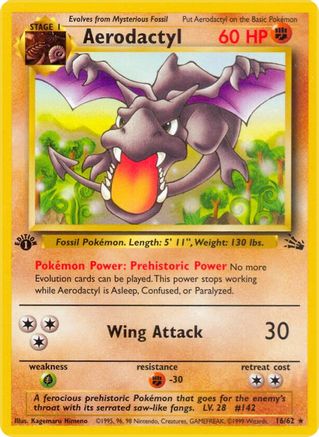 Aerodactyl (16) (16) 016 - 1st Edition - Rare