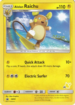 Alolan Raichu (#25 Pikachu Stamped) SM65 - Promo