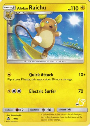 Alolan Raichu (#56 Pikachu Stamped) SM65 - Promo
