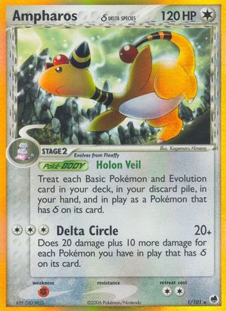 Ampharos (Delta Species)/101 - Reverse Holofoil - Holo Rare