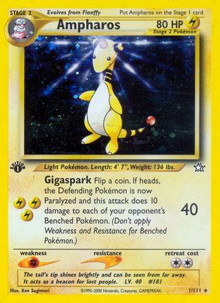 Ampharos 001 - 1st Edition Holofoil - Holo Rare