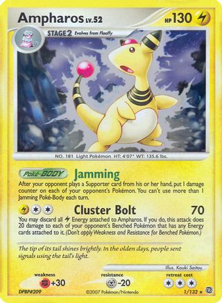 Ampharos - 1/132 (DP Secret Wonders)/132 - Rare