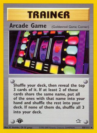 Arcade Game (Goldenrod Game Corner) 083 - 1st Edition - Rare