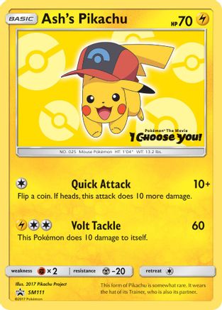 Ash's Pikachu SM111 - Promo