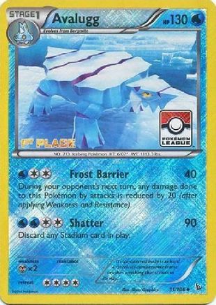 Avalugg - 31/106 (Pokemon League) [1st Place]/106  - Reverse Holofoil - Promo