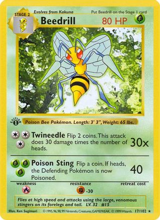 Beedrill 017/102 - 1st Edition - Rare
