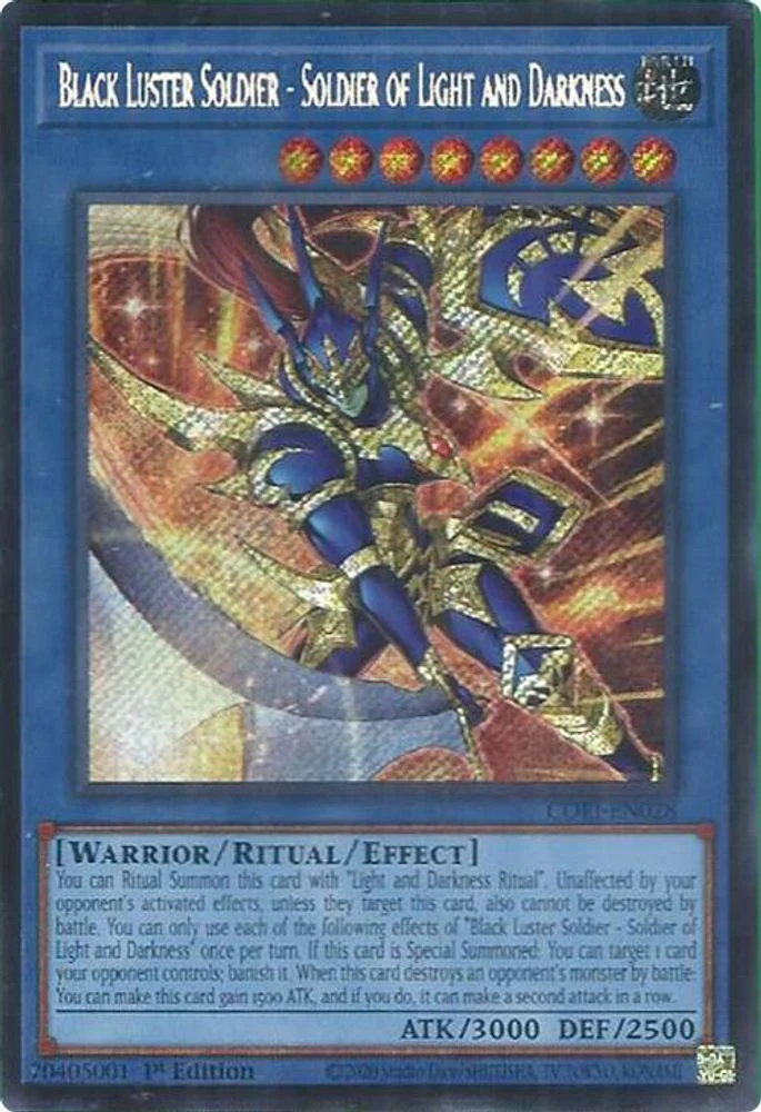 Black Luster Soldier - Soldier of Light and Darkness (Secret Rare) (CORI-EN028) - Secret Rare