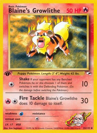 Blaine's Growlithe (35) (35) 035 - 1st Edition - Uncommon