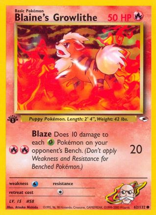 Blaine's Growlithe (62) (62) 062 - 1st Edition - Common