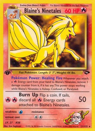 Blaine's Ninetales 021 - 1st Edition - Rare