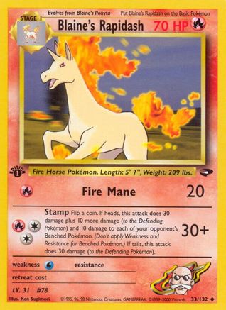 Blaine's Rapidash 033 - 1st Edition - Uncommon