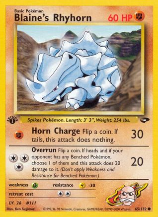 Blaine's Rhyhorn 065 - 1st Edition - Common
