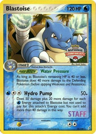 Blastoise - 14/100 (National Championships) [Staff]/100  - Promo