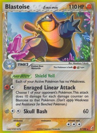Blastoise (Delta Species) 002 - Reverse Holofoil - Holo Rare