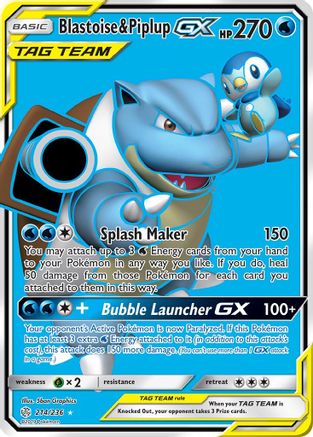 Blastoise & Piplup GX (Full Art) - Holofoil - Ultra Rare