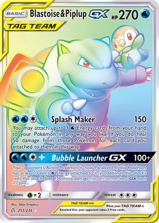 Blastoise & Piplup GX (Secret) - Holofoil - Secret Rare