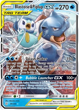 Blastoise & Piplup GX 038 - Holofoil - Ultra Rare
