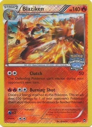 Blaziken - 14/111 (National Championships)/111 - Reverse Holofoil - Promo