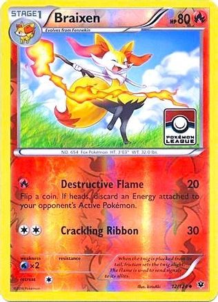 Braixen (Pokemon League) 012/124 - Reverse Holofoil - Promo