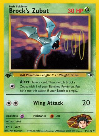 Brock's Zubat (24) (24) 024 - 1st Edition - Rare