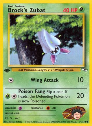 Brock's Zubat (74) (74) 074 - 1st Edition - Common
