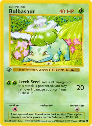 Bulbasaur 044 - 1st Edition - Common