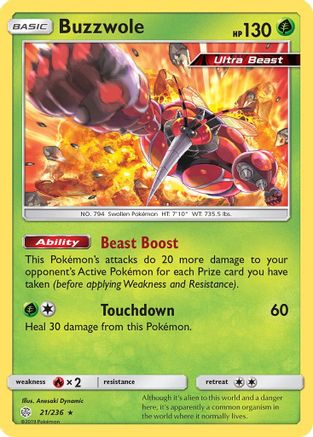 Buzzwole 021/236 - Holofoil - Holo Rare
