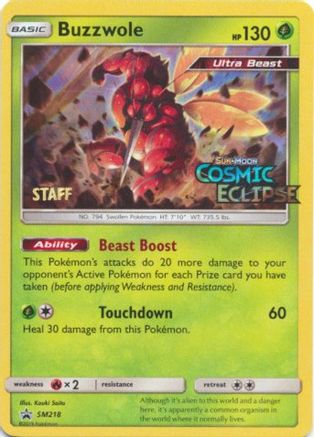 Buzzwole - SM218 (Prerelease) [Staff]  - Holofoil - Promo
