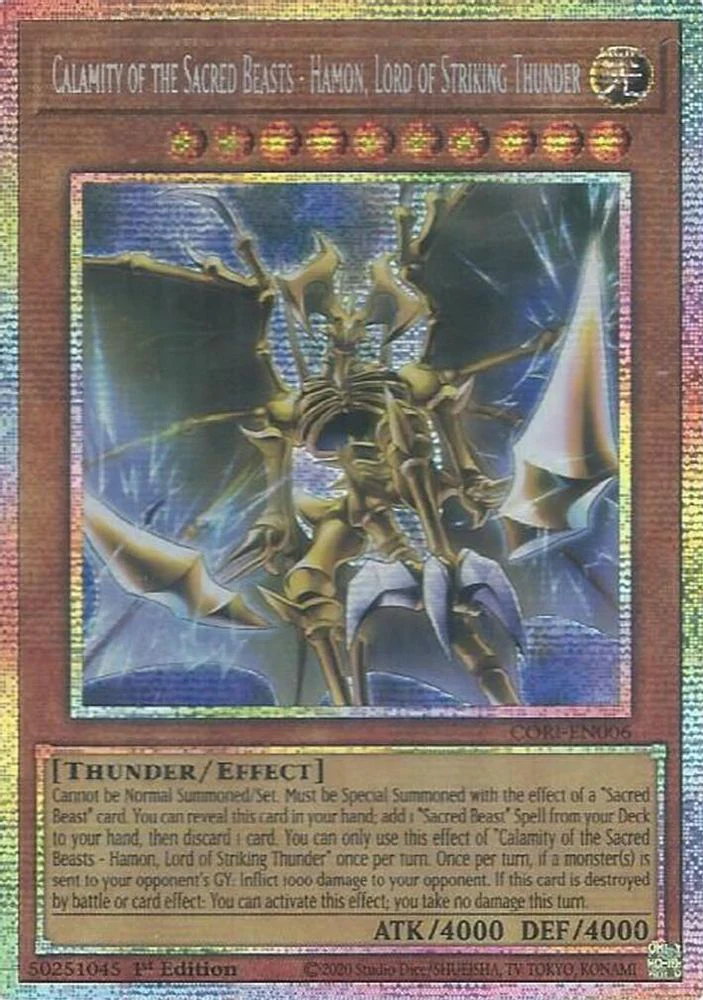 Calamity of the Sacred Beasts - Hamon, Lord of Striking Thunder (Starlight Rare) (CORI-EN006) - Starlight Rare