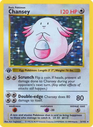 Chansey/102 - 1st Edition Holofoil - Holo Rare