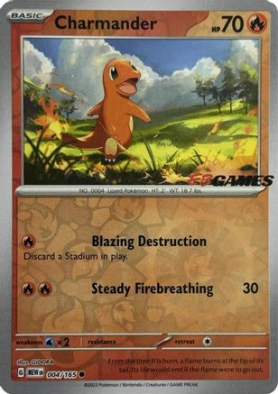 Charmander (EBGames Exclusive) 004/165 - Reverse Holofoil - Promo