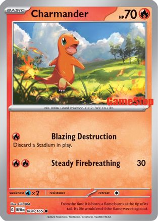 Charmander (GameStop Exclusive) 004/165 - Reverse Holofoil - Promo
