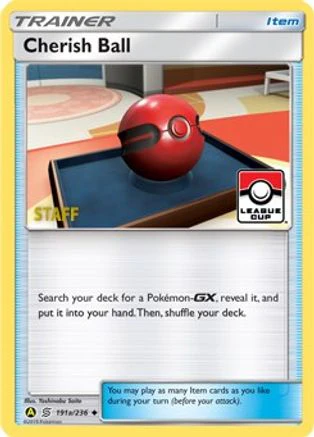 Cherish Ball - 191a/236 (League Cup) [Staff]/236  - Reverse Holofoil - Promo