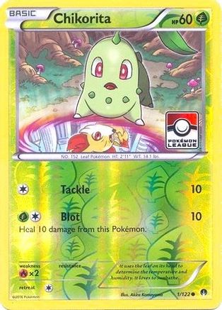 Chikorita (Pokemon League) 001/122 - Reverse Holofoil - Promo