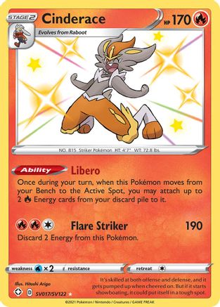 Cinderace SV017 - Holofoil - Shiny Holo Rare
