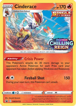 Cinderace (Prerelease) SWSH112 - Holofoil - Promo