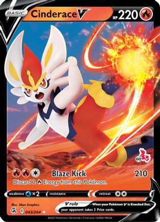 Cinderace V (#60 Cinderace Stamped) 043/264 - Holofoil - Promo