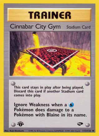 Cinnabar City Gym 113 - 1st Edition - Uncommon