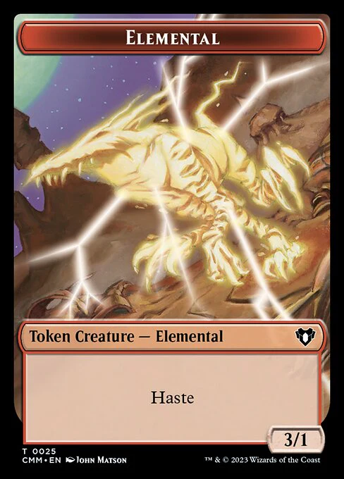 Clue // Elemental (0025) Double-Sided Token [Commander Masters Tokens] - Image 2