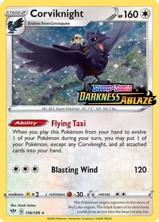 Corviknight (Darkness Ablaze Stamped) 156/189 - Holofoil - Promo