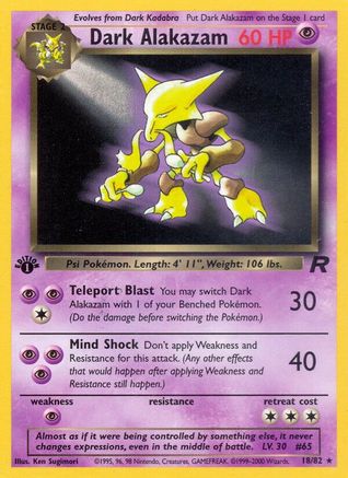 Dark Alakazam (18) (18) 018 - 1st Edition - Rare