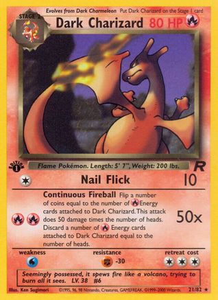 Dark Charizard (21) (21) 021 - 1st Edition - Rare