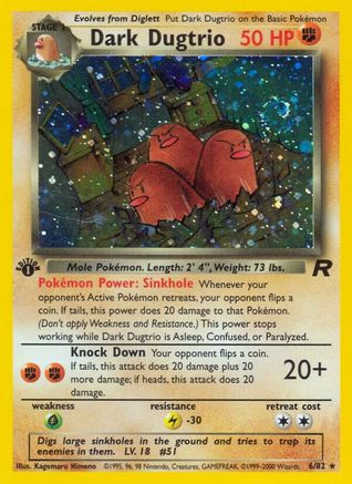 Dark Dugtrio (6) (6) 006 - 1st Edition Holofoil - Holo Rare