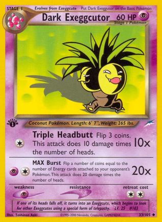 Dark Exeggcutor 033 - 1st Edition - Uncommon