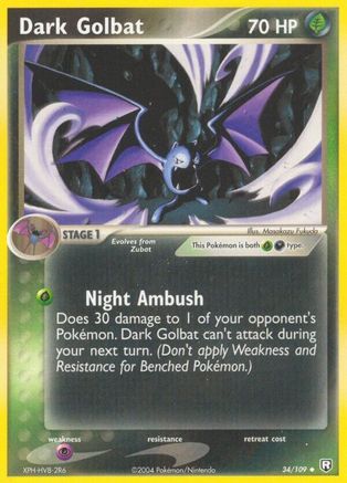 Dark Golbat 034/109 - Reverse Holofoil - Uncommon