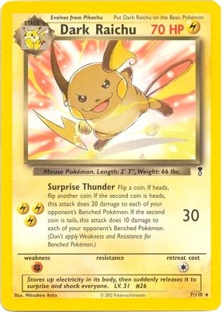 Dark Raichu - 7/110 (WotC Legendary Collection)/110 - Rare