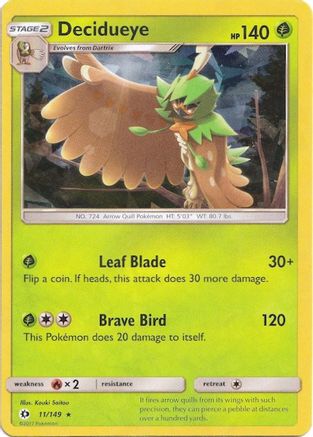 Decidueye - 011/149 (Cracked Ice Holo)/149 - Holofoil - Holo Rare